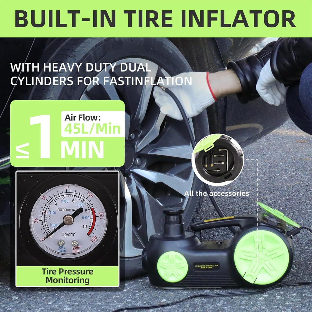 5 Ton Electric Car Jack 12V Portable Tire Changing Kit C62525