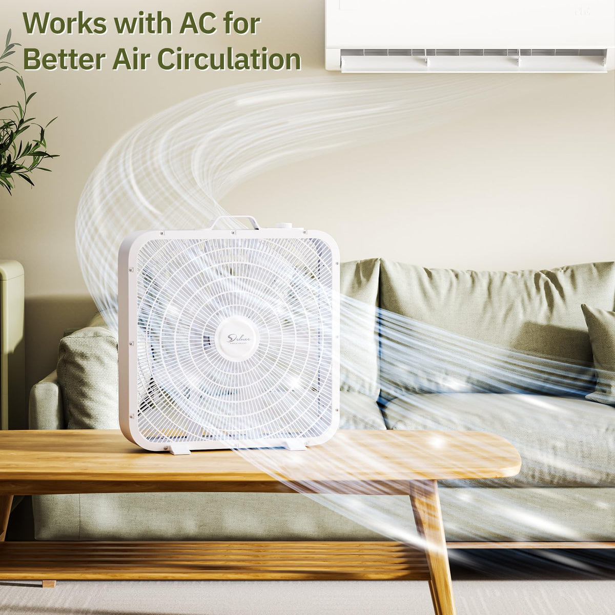 20” 3-Speed Box Fan with Carry Handle, White I12408