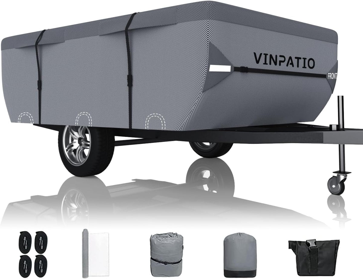 Waterproof Anti-UV Pop Up Camper Cover Fits 14'-16' Trailers D7679