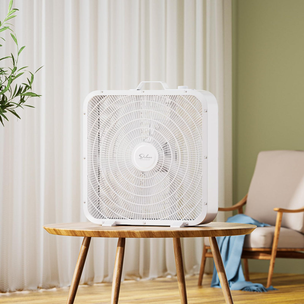 20” 3-Speed Box Fan with Carry Handle, White I12408