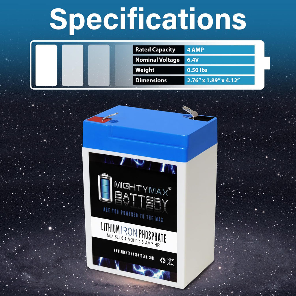 6V 4.5AH Lithium Replacement Battery K7359