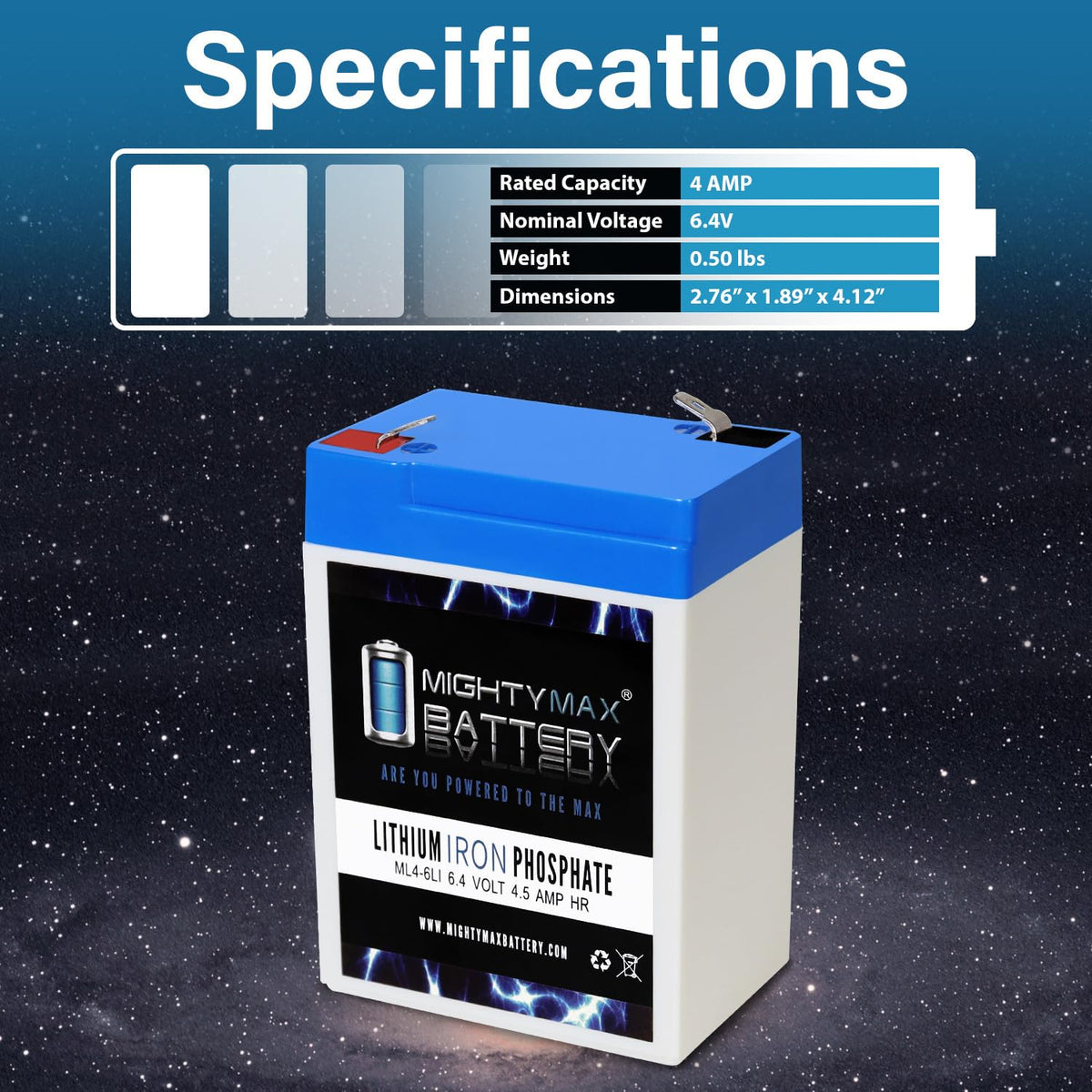 6V 4.5AH Lithium Replacement Battery K7359