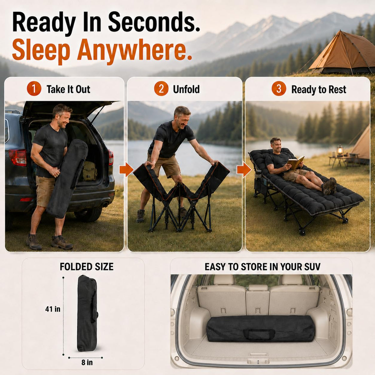 32'' XXL Oversized Camping Cot S447021