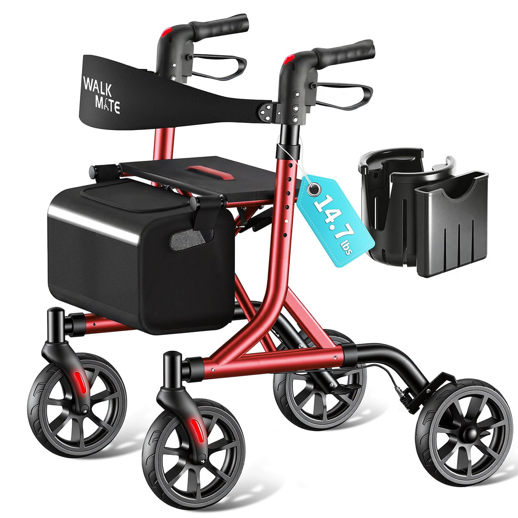 Lightweight Foldable Rollator Walker with Seat I777753