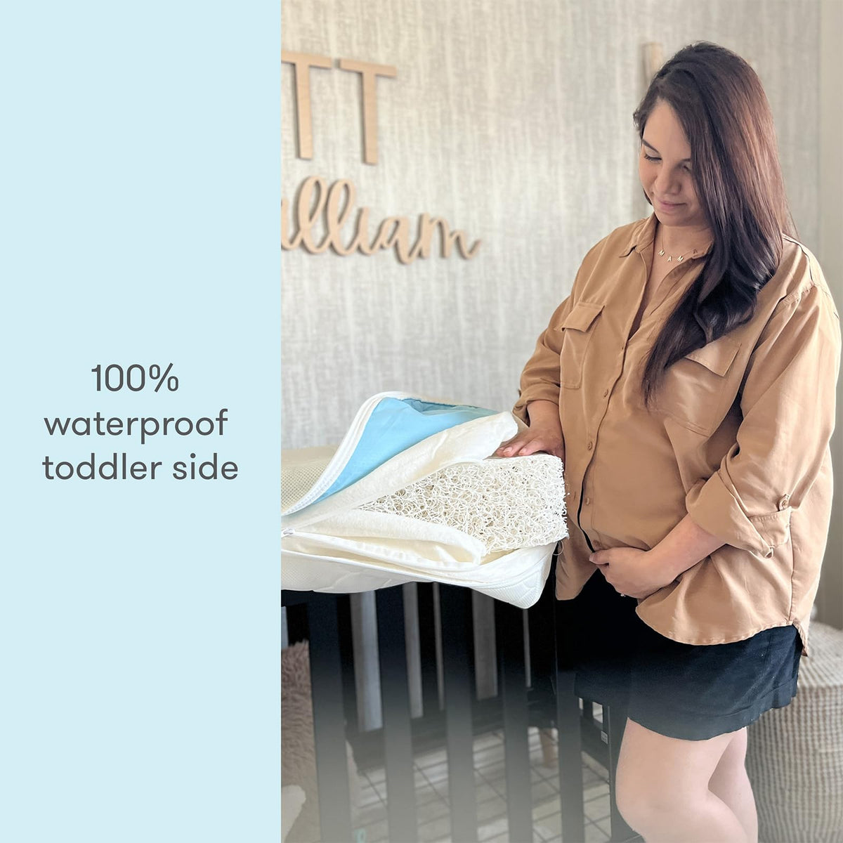 White Waterproof Crib Mattress Q9413