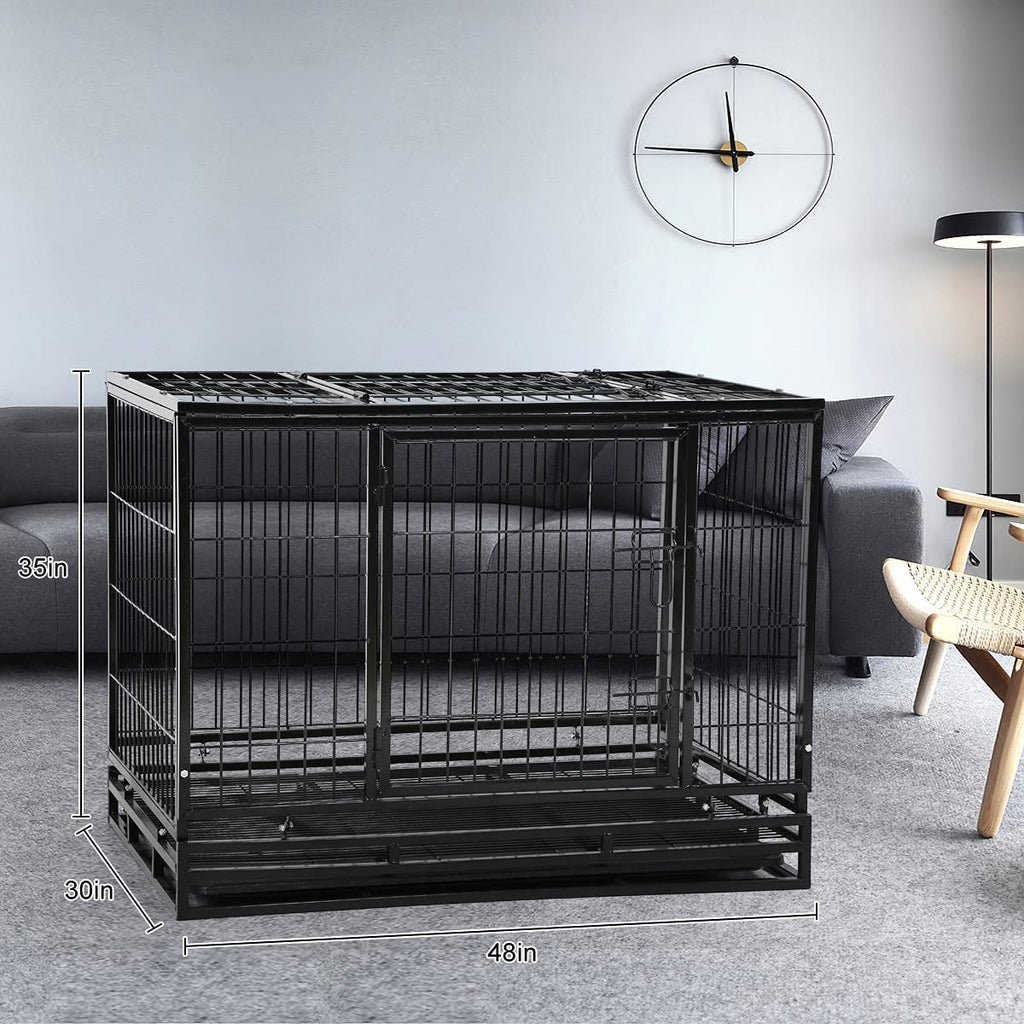 48 inch XXL Heavy Duty Dog Kennel with Wheels S4428
