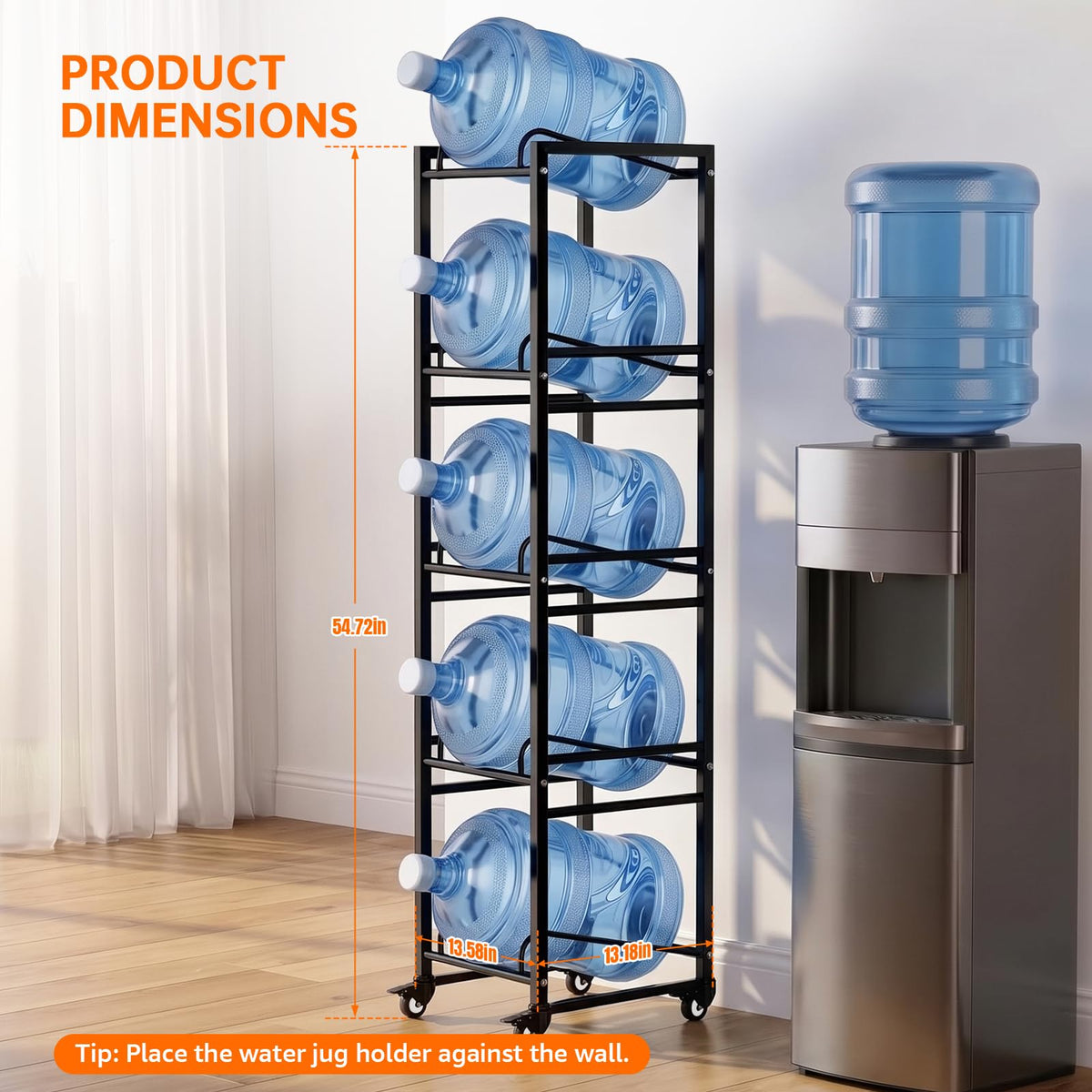 5 Gallon Water Jug Holder with 4 Locking Casters Q4284