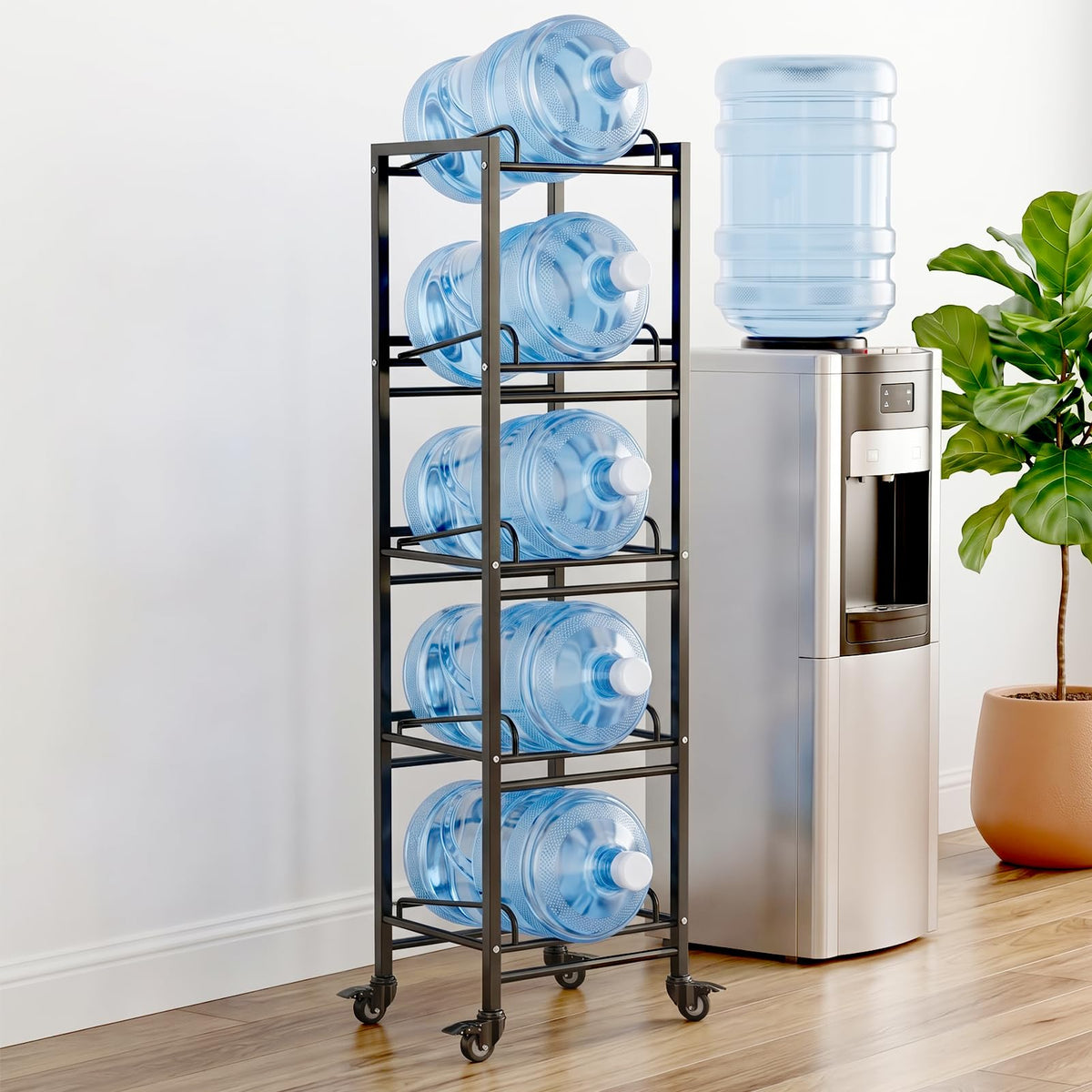 5 Gallon Water Jug Holder with 4 Locking Casters Q4284