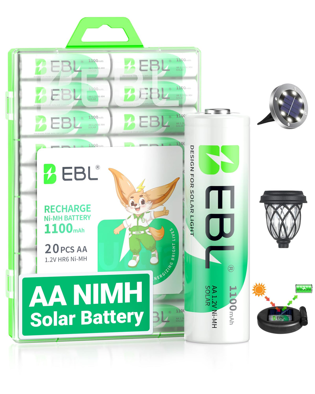 Solar AA Batteries 20 Pack Z44317
