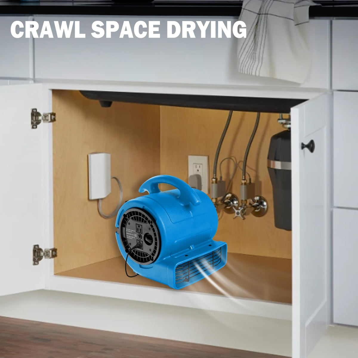 1/5hp 800cfm 3-Speed Air Mover Blower Fan with Dual Outlet A5744