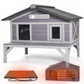 Outdoor Heated Cat House with Insulated Liner W797