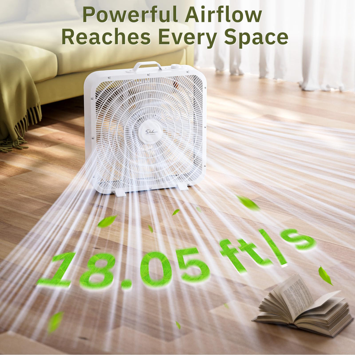 20” 3-Speed Box Fan with Carry Handle, White I12408