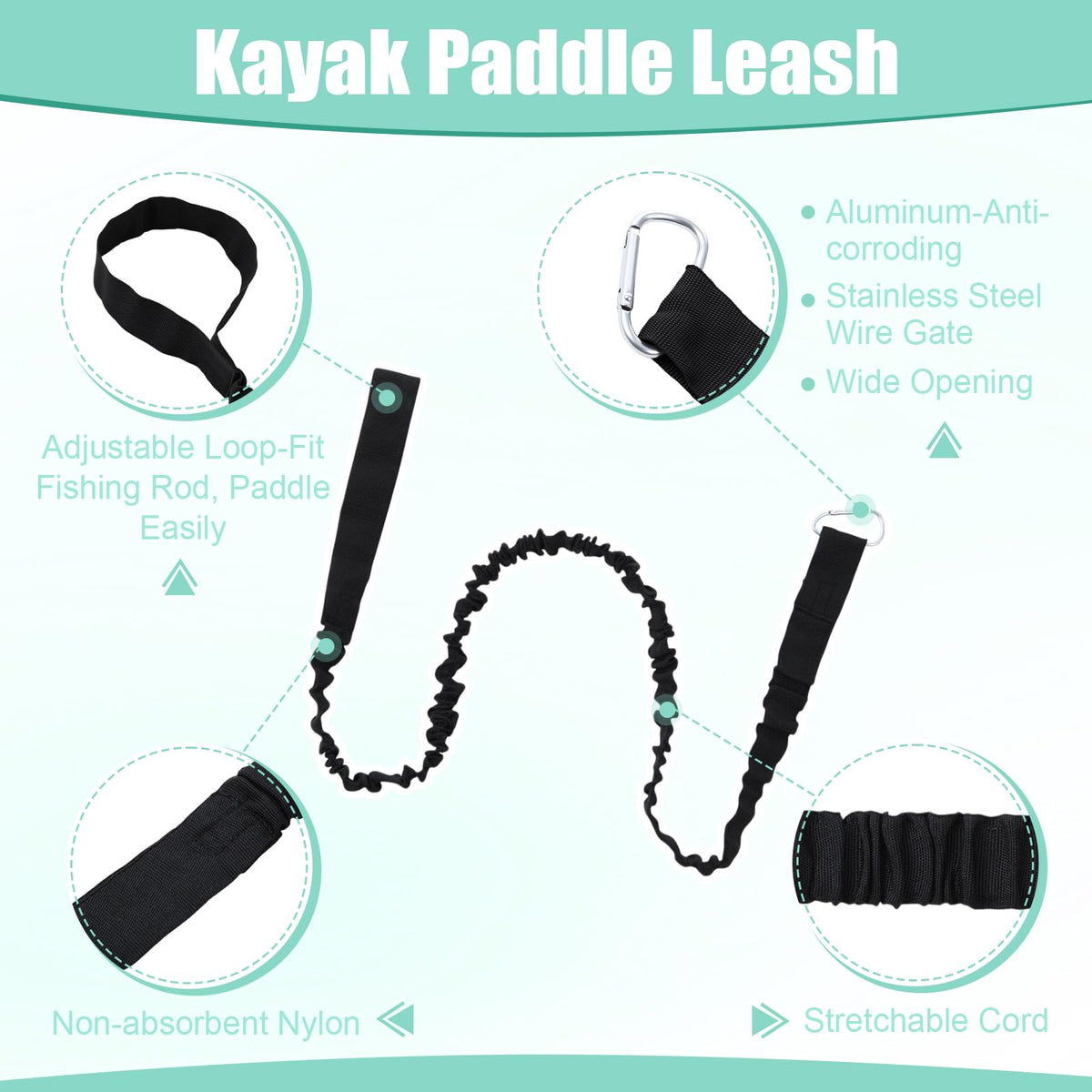 2 Pack Adjustable Aluminum Paddle with Leash Z767490