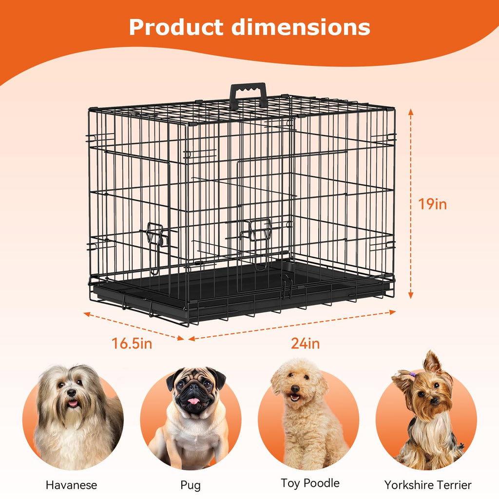 24" Foldable Metal Dog Crate V669