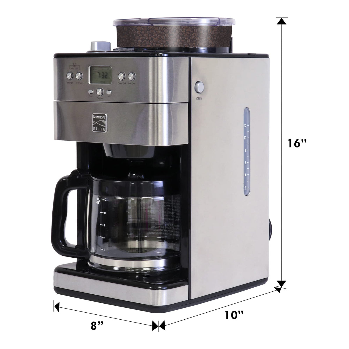 Grind and Brew 12 Cup Programmable Coffee Maker with Burr Grinder C160