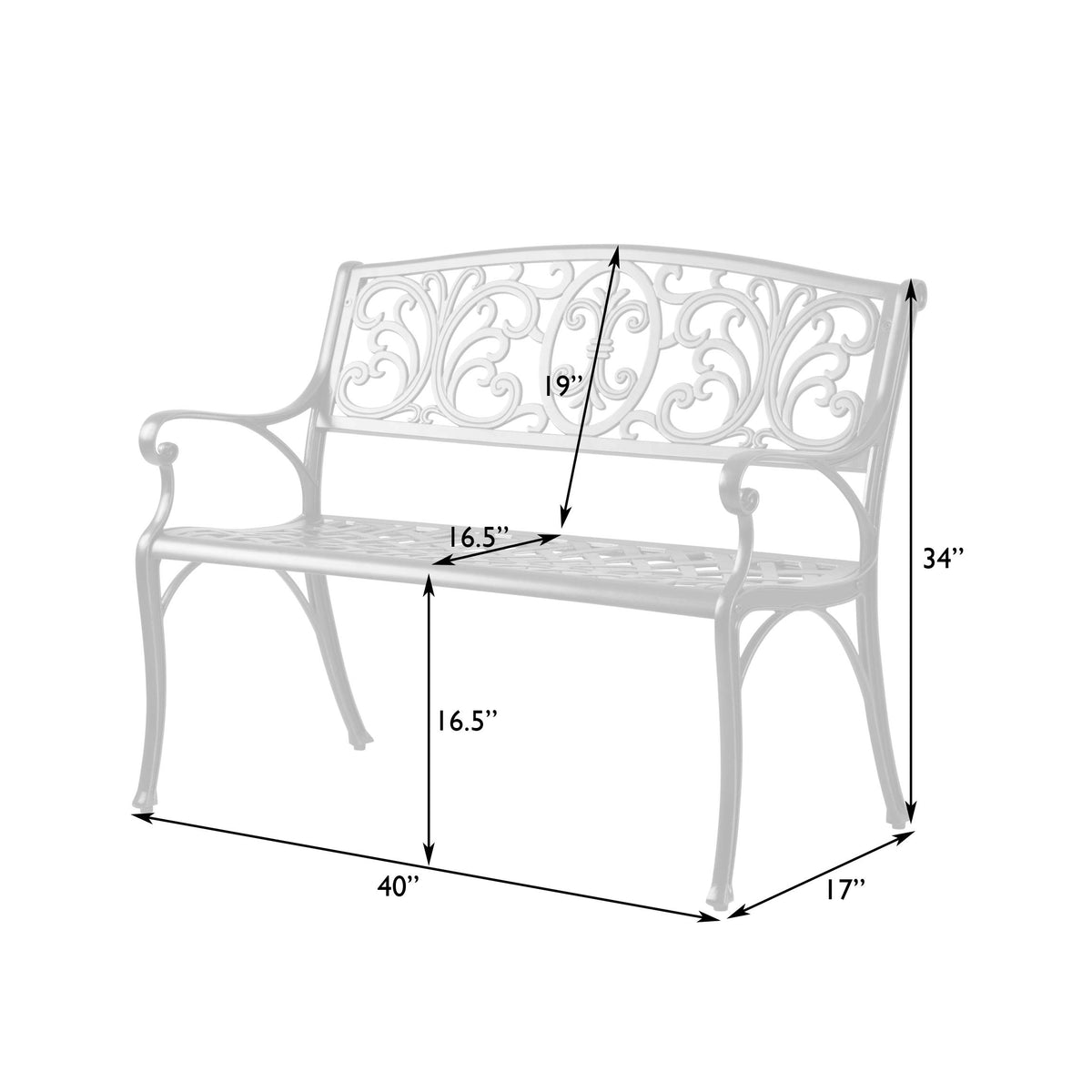 Cast Aluminum Bench B532