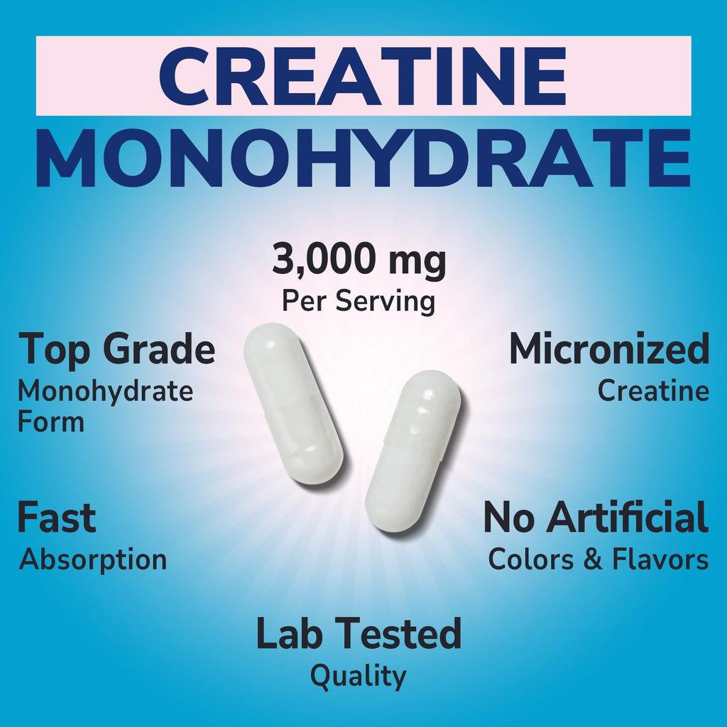 Creatine Monohydrate 3000 mg Micronized 500 Capsules T80974