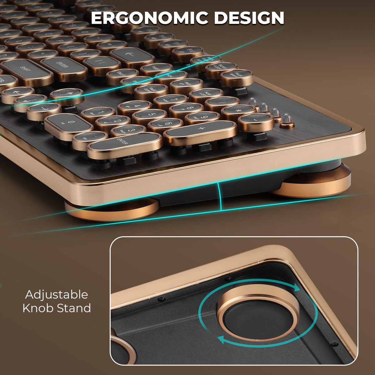Wired Full-Size 104 Keys Mechanical Keyboard with Round Keycaps U684542