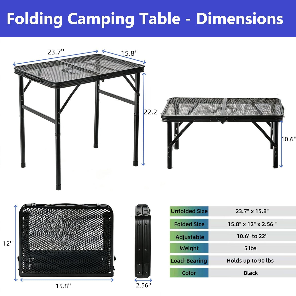 Folding Portable Camping Grill Table W95432