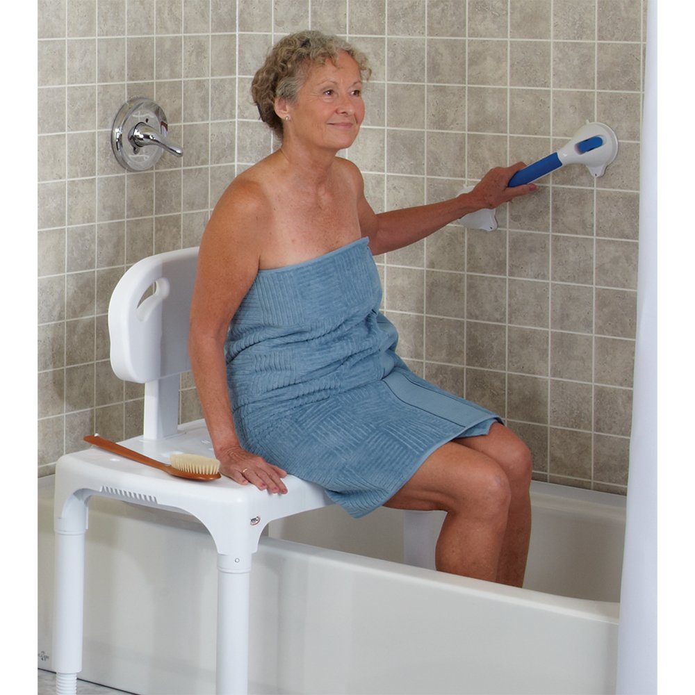 Bath Transfer Bench with Backrest and Adjustable Legs Y50055