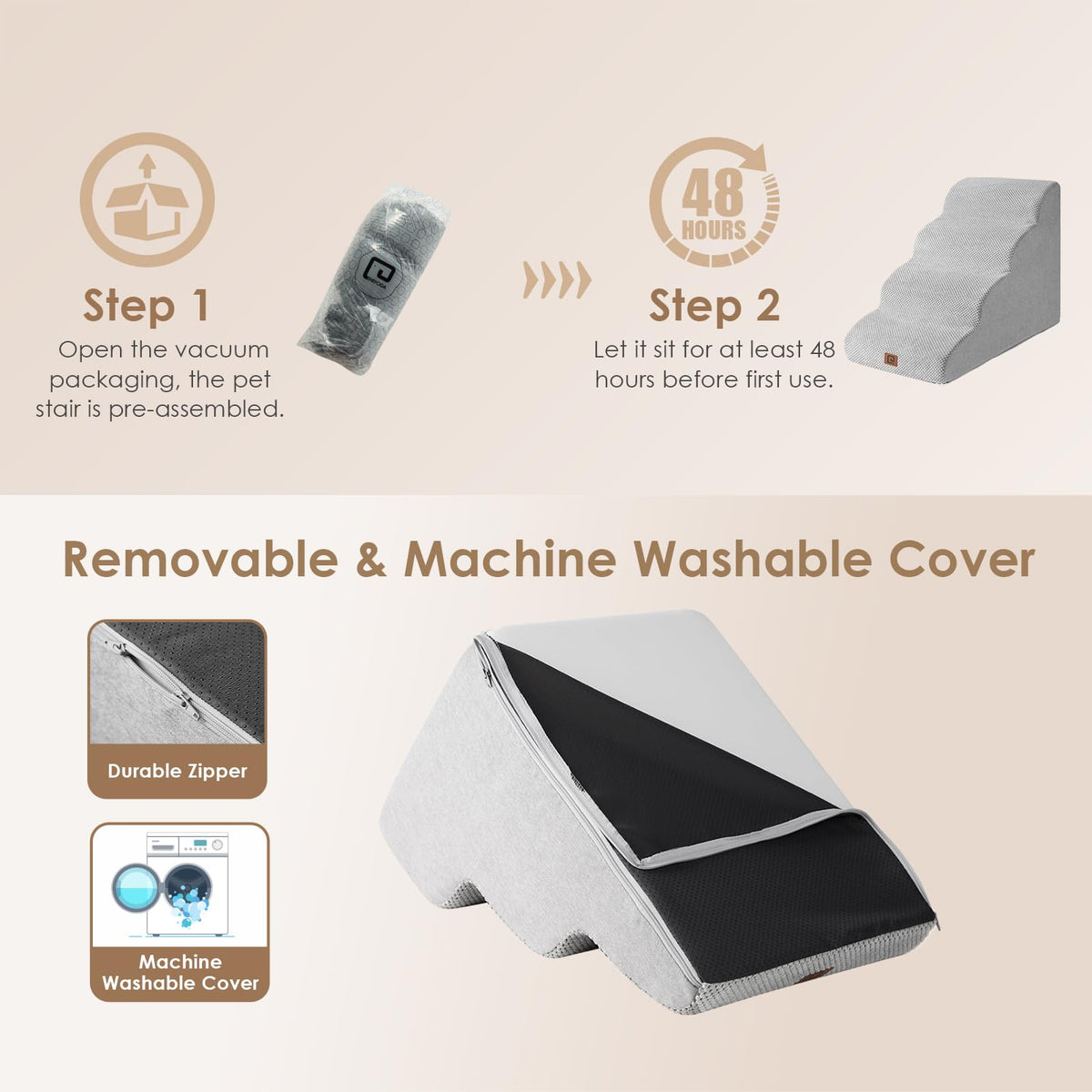 Curved Dog Stairs Ramp 4-Step T886966