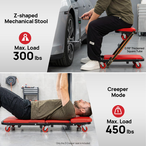 2 in 1 Heavy Duty Rolling Creeper Seat T75477
