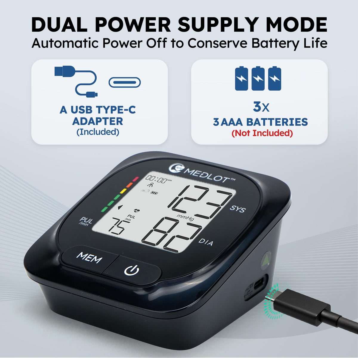 Automatic Upper Arm Blood Pressure Monitor with Adapter and Storage Bag X274