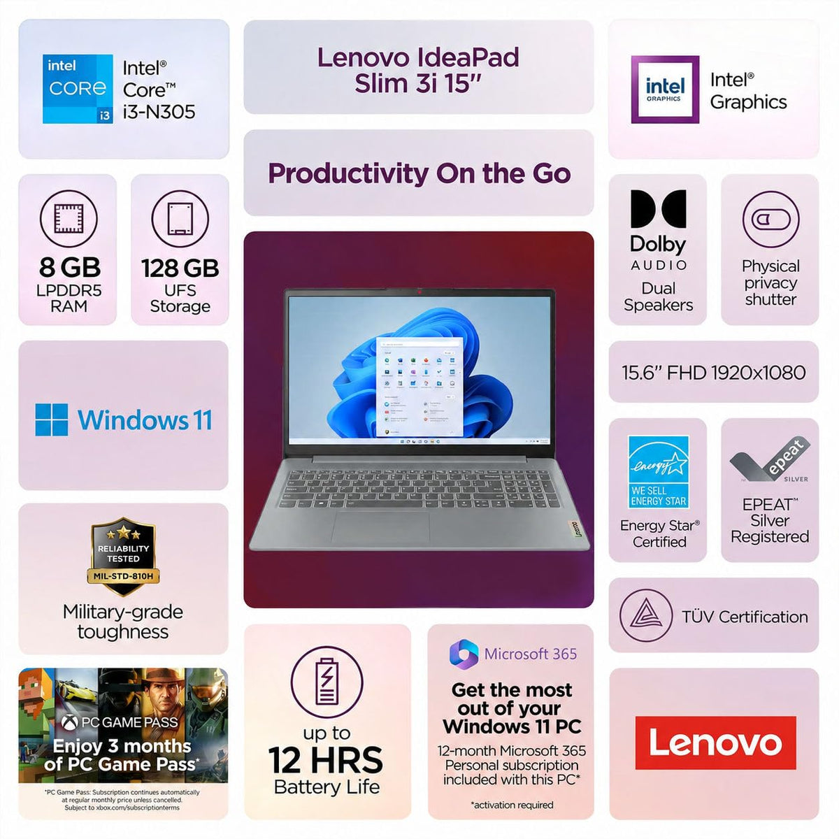 15.6" FHD Touchscreen Laptop U769