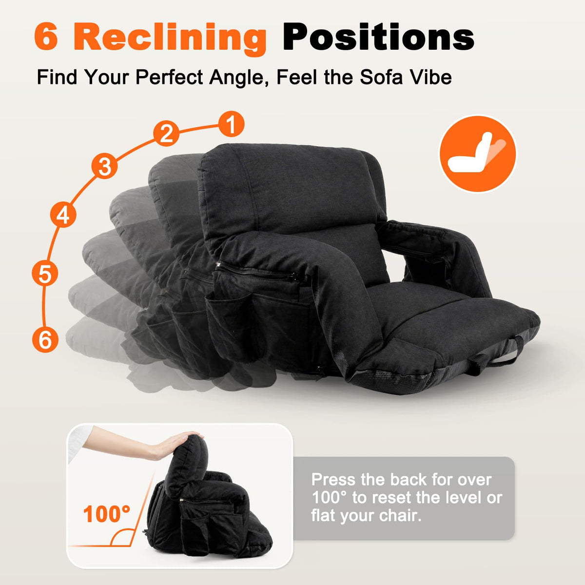 26" Extra Wide Stadium Seats with Back Support E5756