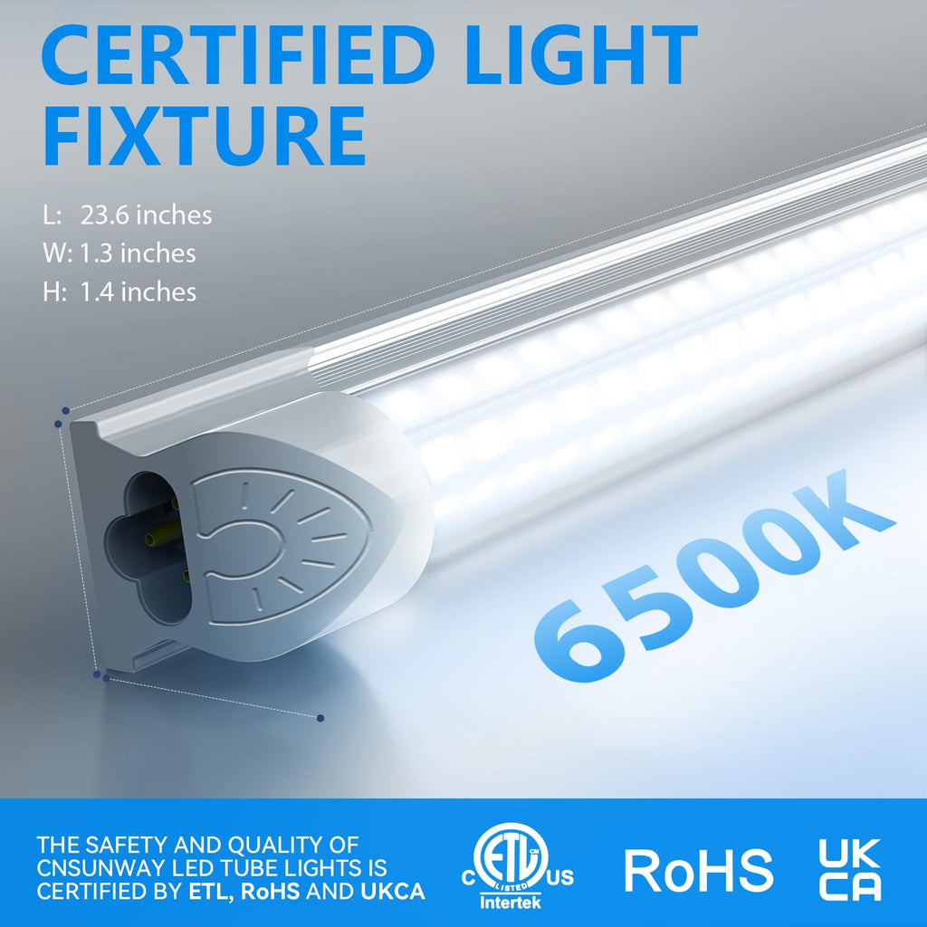 2FT 25W 3750LM 6500K Linkable LED Shop Light Y803