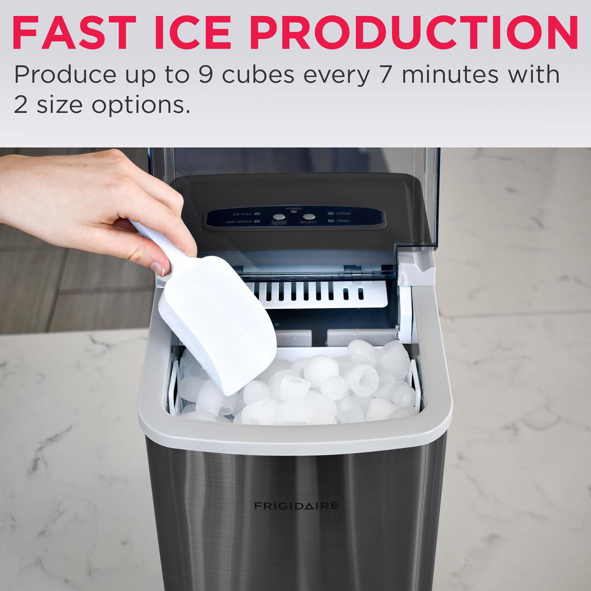 Portable 26 lb per Day Bullet Ice Maker Machine Black Stainless Steel B865146