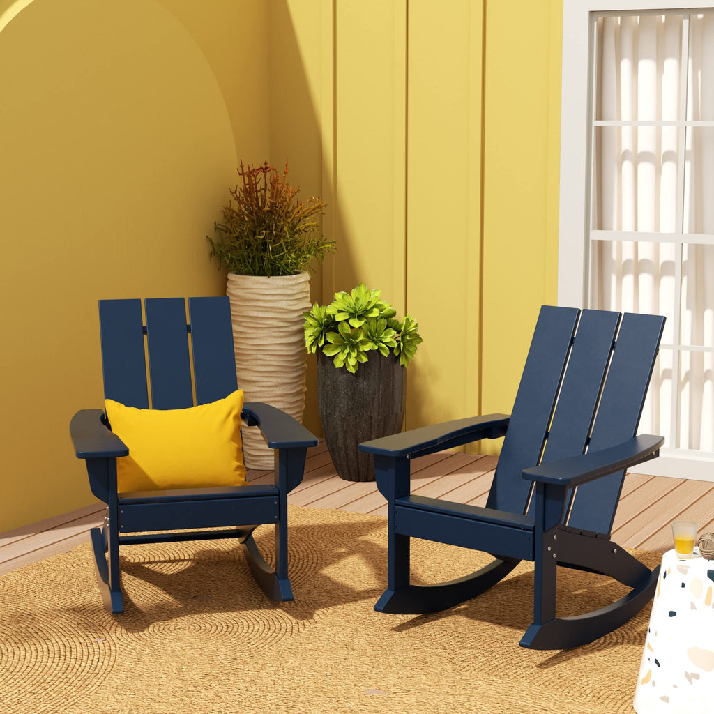 Navy Blue Poly Adirondack Chair Set of 2 T2840