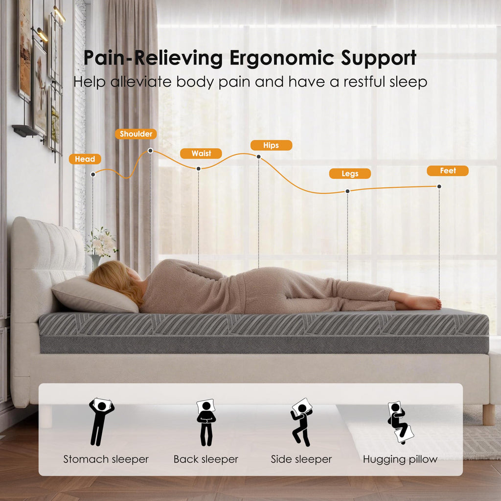 5 Inch Twin Size Medium Firm Memory Foam Mattress L9824