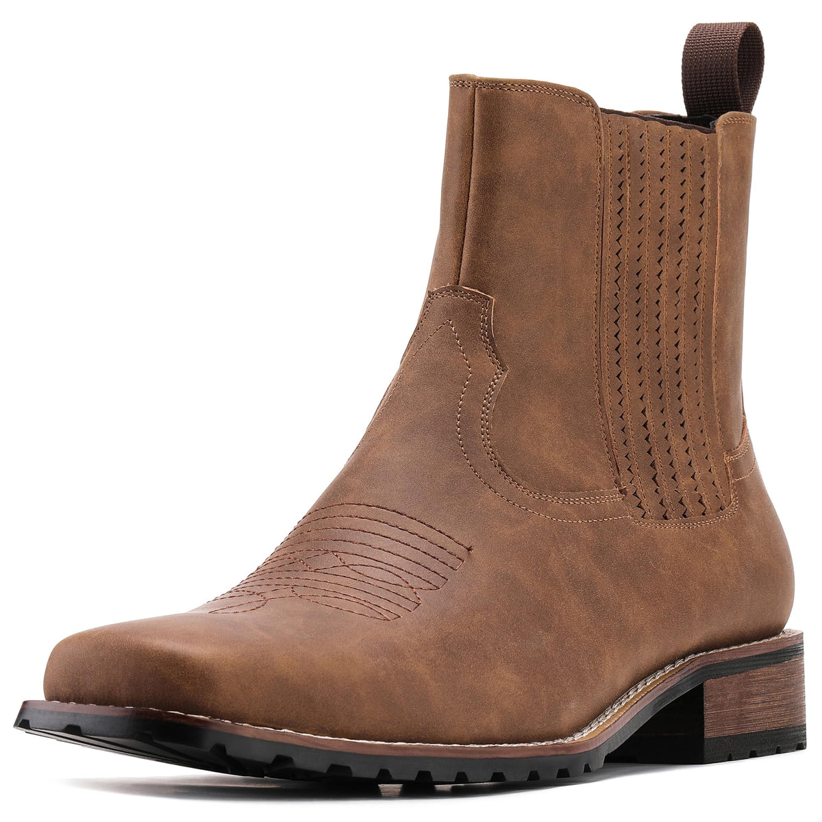Cowboy Boots for Men Embroidery Square Toe A4216