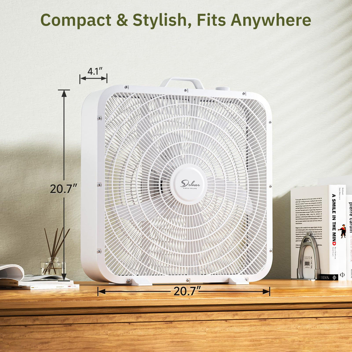 20” 3-Speed Box Fan with Carry Handle, White I12408