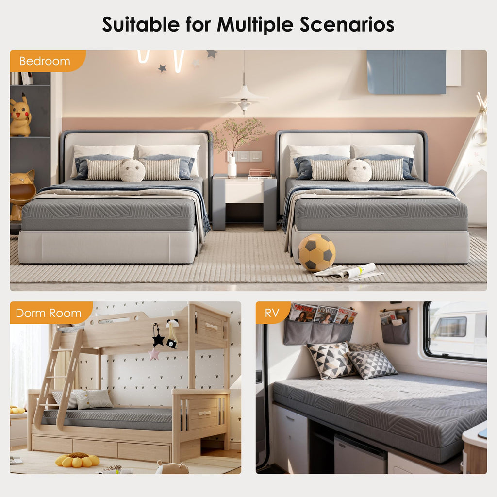 5 Inch Twin Size Medium Firm Memory Foam Mattress L9824