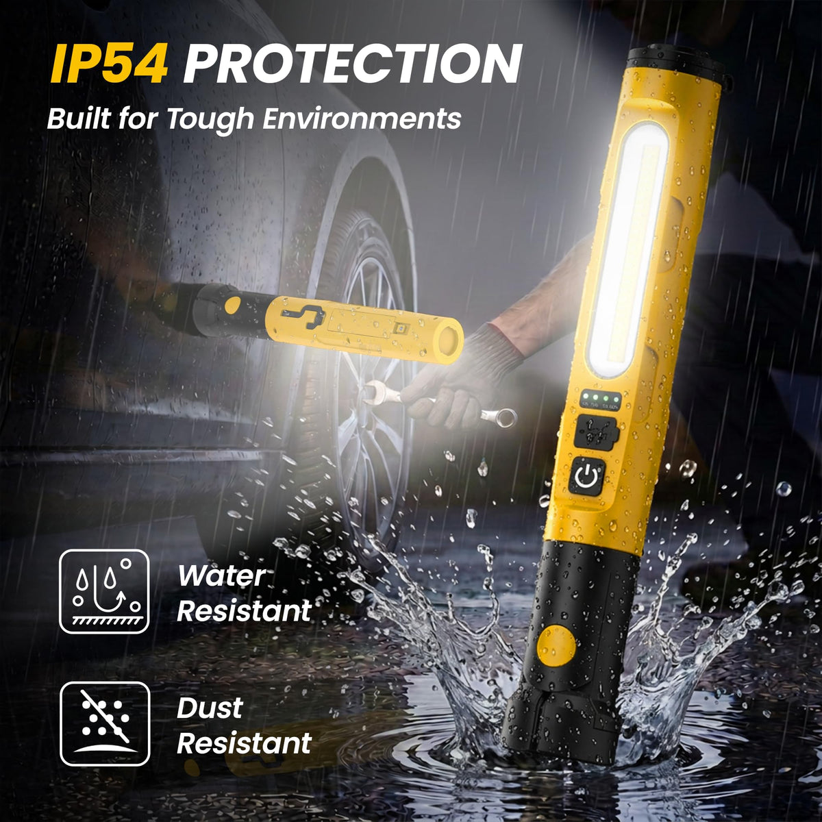 Magnetic Rechargeable LED Work Light with Detachable Dual Light Bars X407538