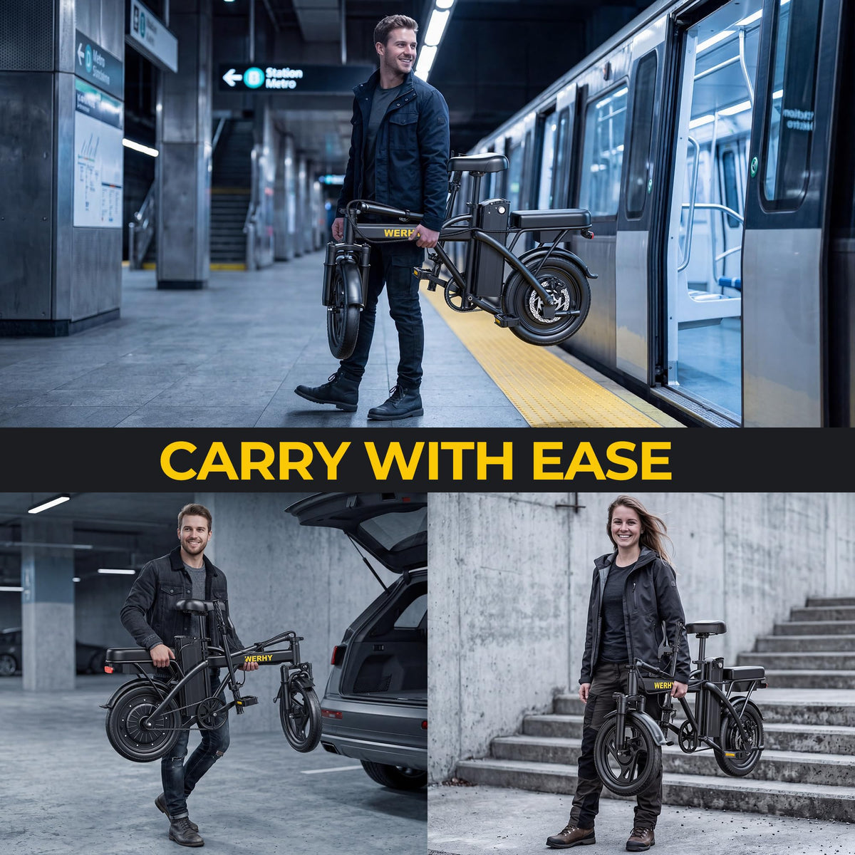 750W Peak Foldable Electric Bike with 48V Removable Battery S10867