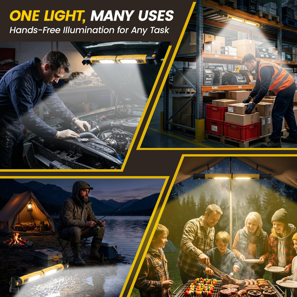Magnetic Rechargeable LED Work Light with Detachable Dual Light Bars X407538