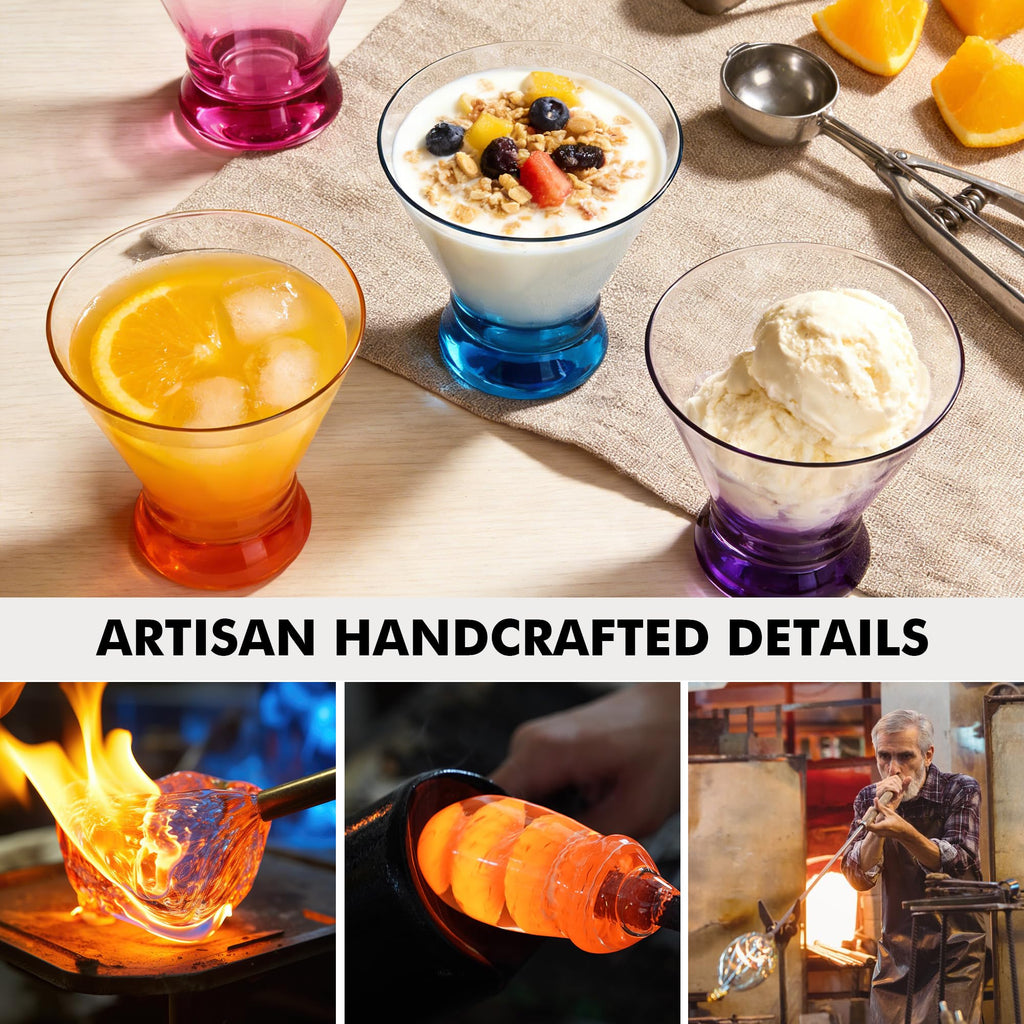 Multi Colored Stemless Martini Glasses Set of 6 L979246