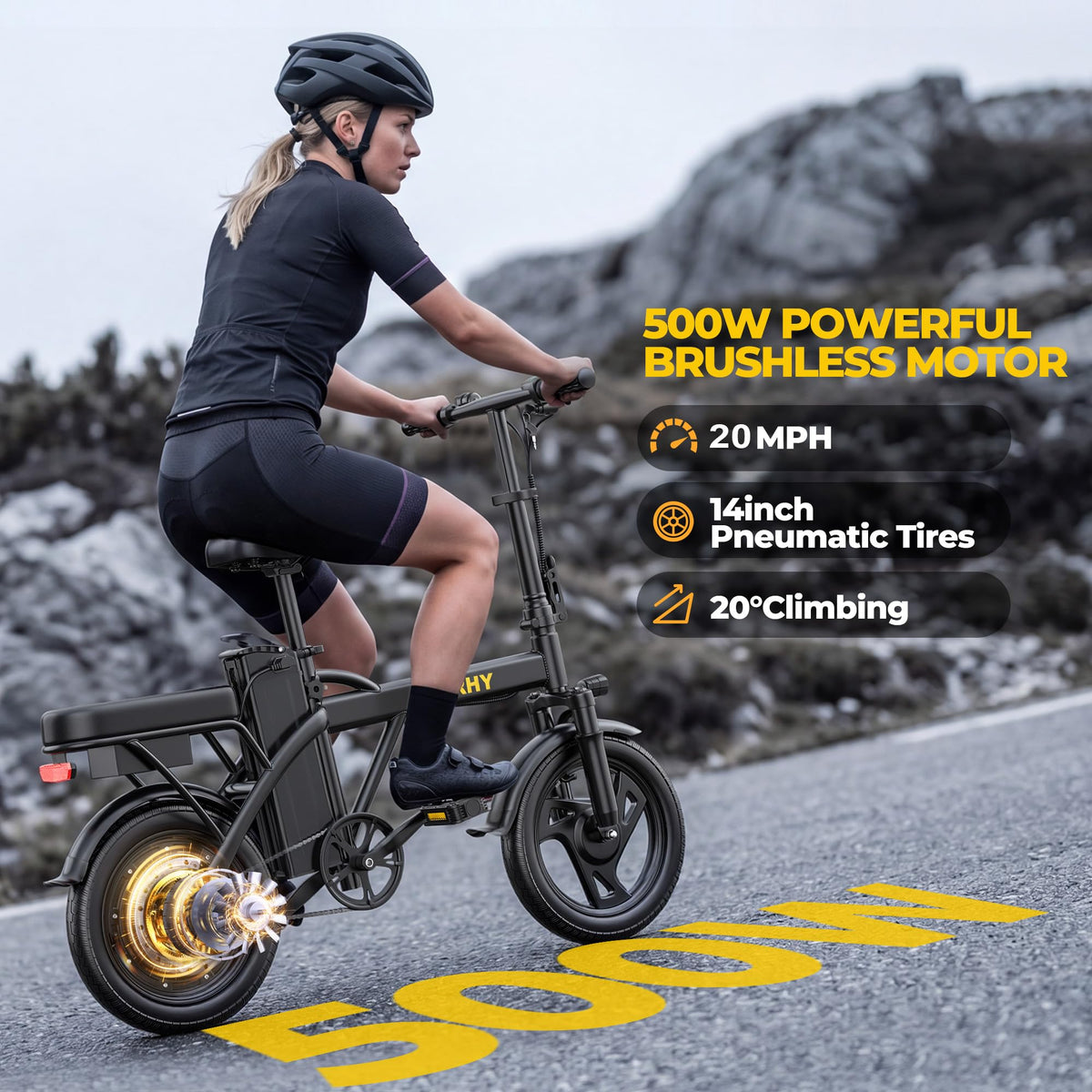 750W Peak Foldable Electric Bike with 48V Removable Battery S10867