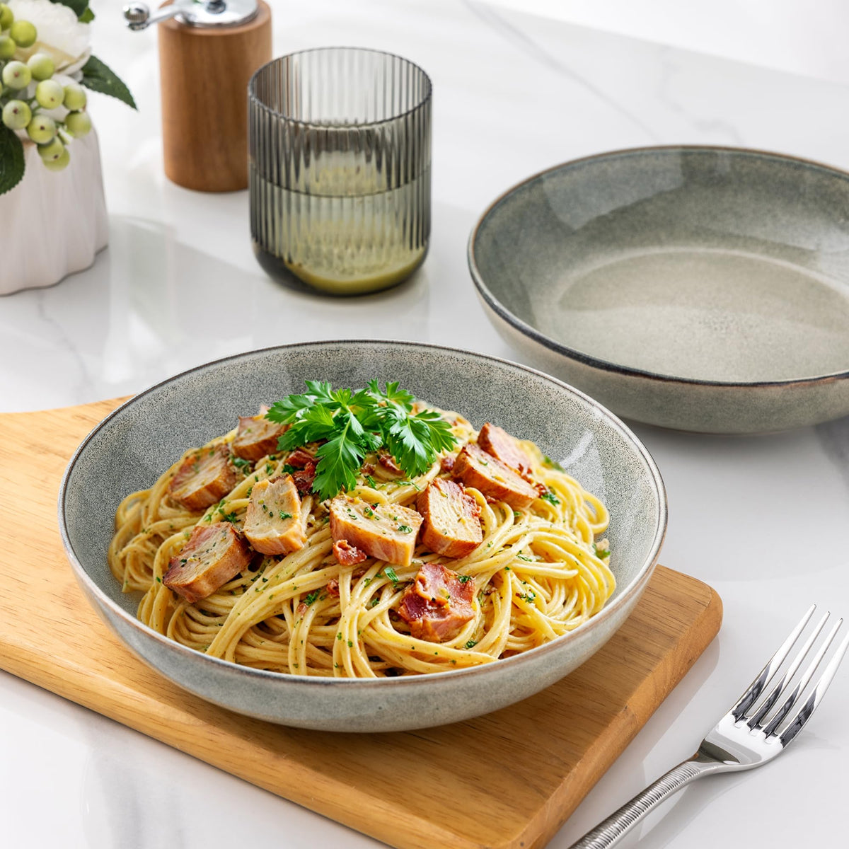 Ceramic Pasta Bowls Set of 4 B9025