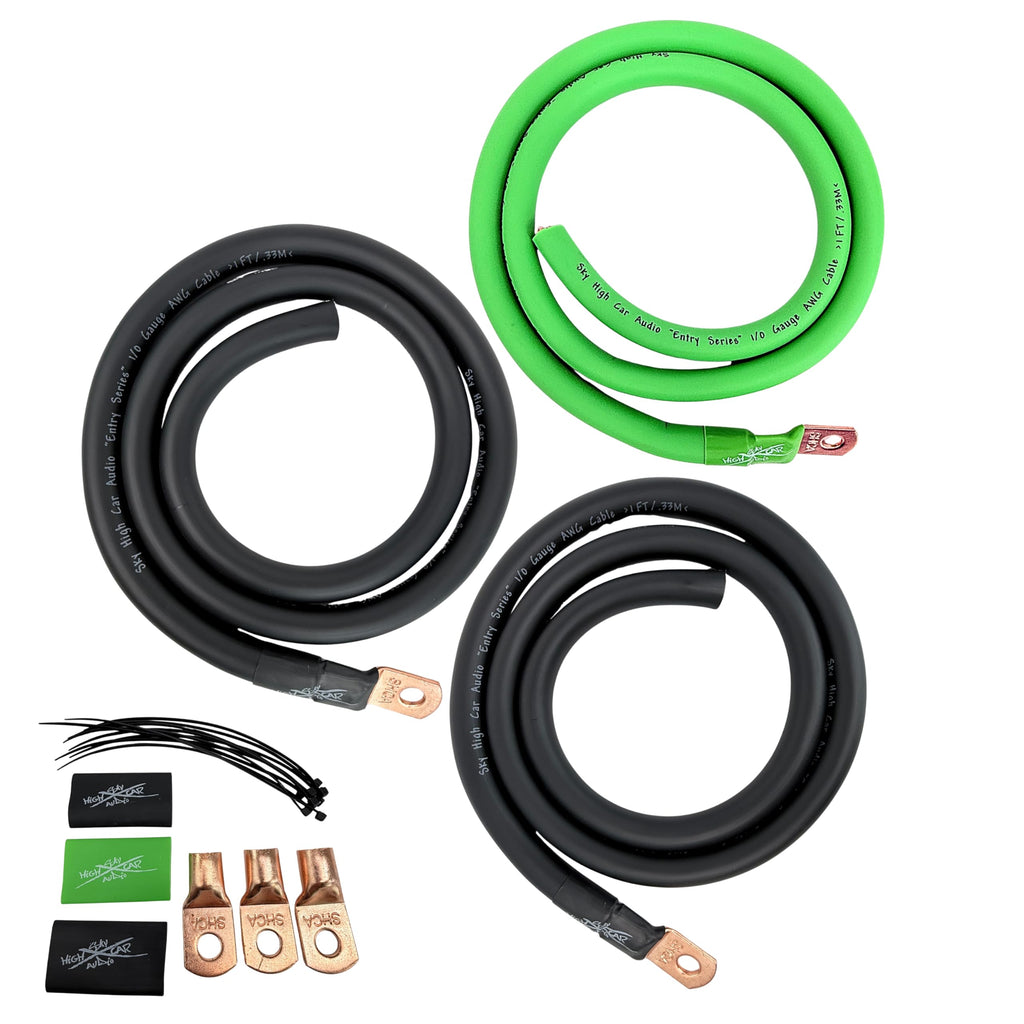 1/0 & 4 Gauge CCA Power Wire Alternator Battery Ground Wiring Kit K46206