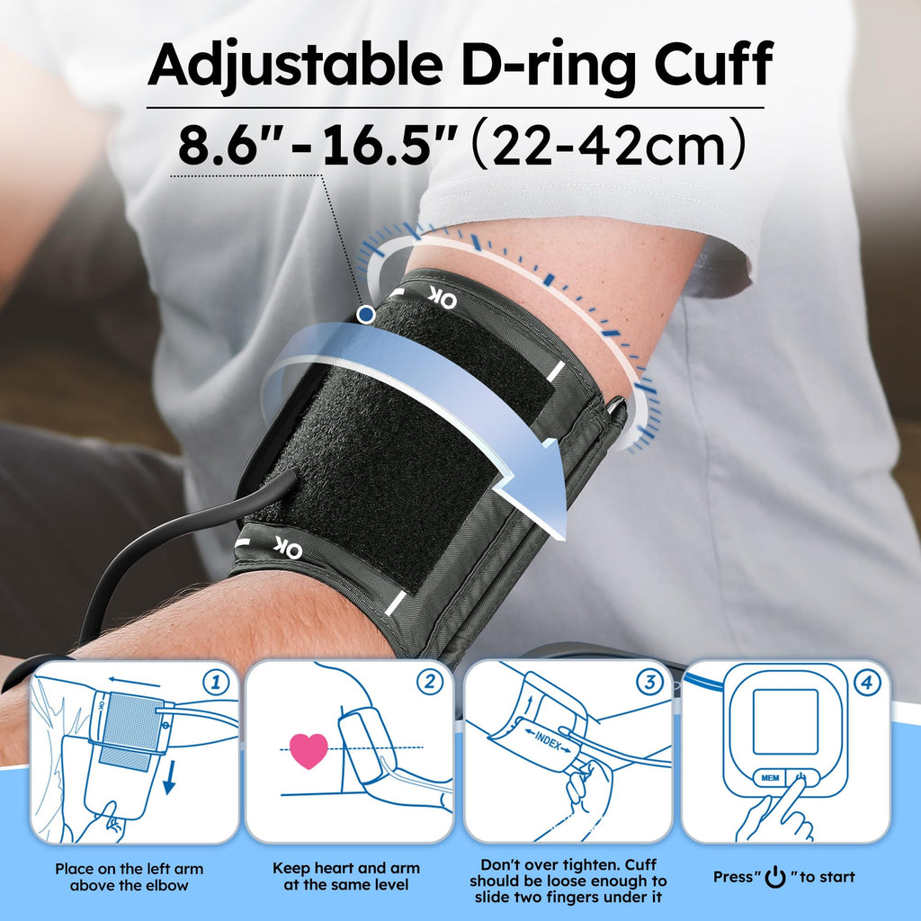 Automatic Upper Arm Blood Pressure Monitor with Adapter and Storage Bag X274