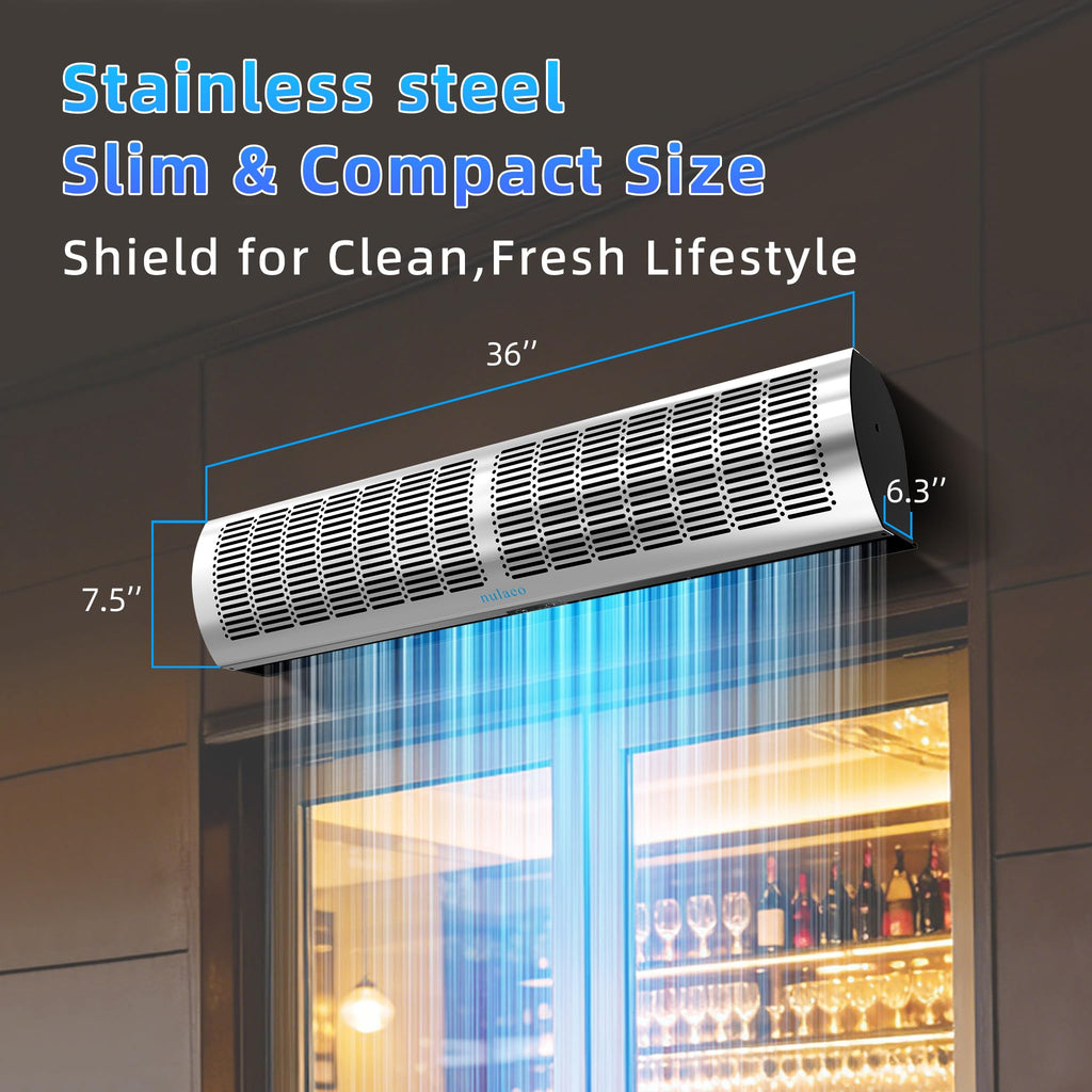 36'' Stainless Steel Wall-Mounted 2-Speed Air Curtain L965