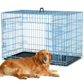 48 Inch Extra Large Double Door Folding Metal Dog Crate with Divider Panel Y1472