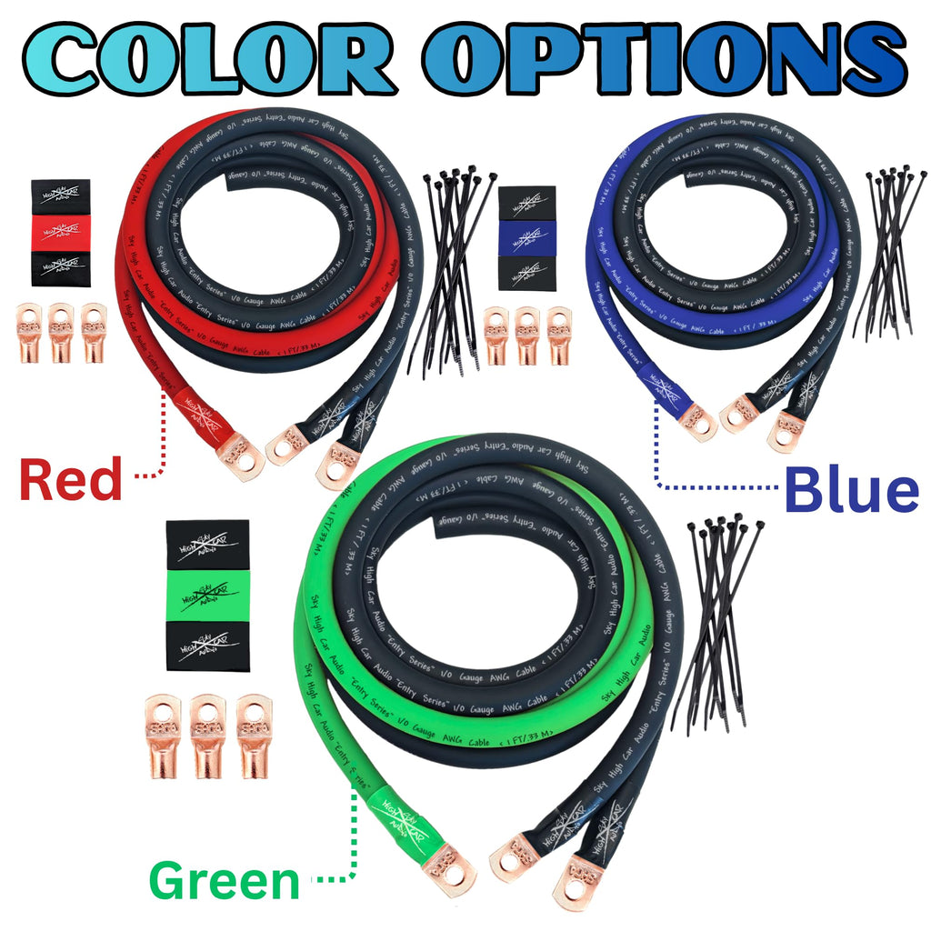 1/0 & 4 Gauge CCA Power Wire Alternator Battery Ground Wiring Kit K46206