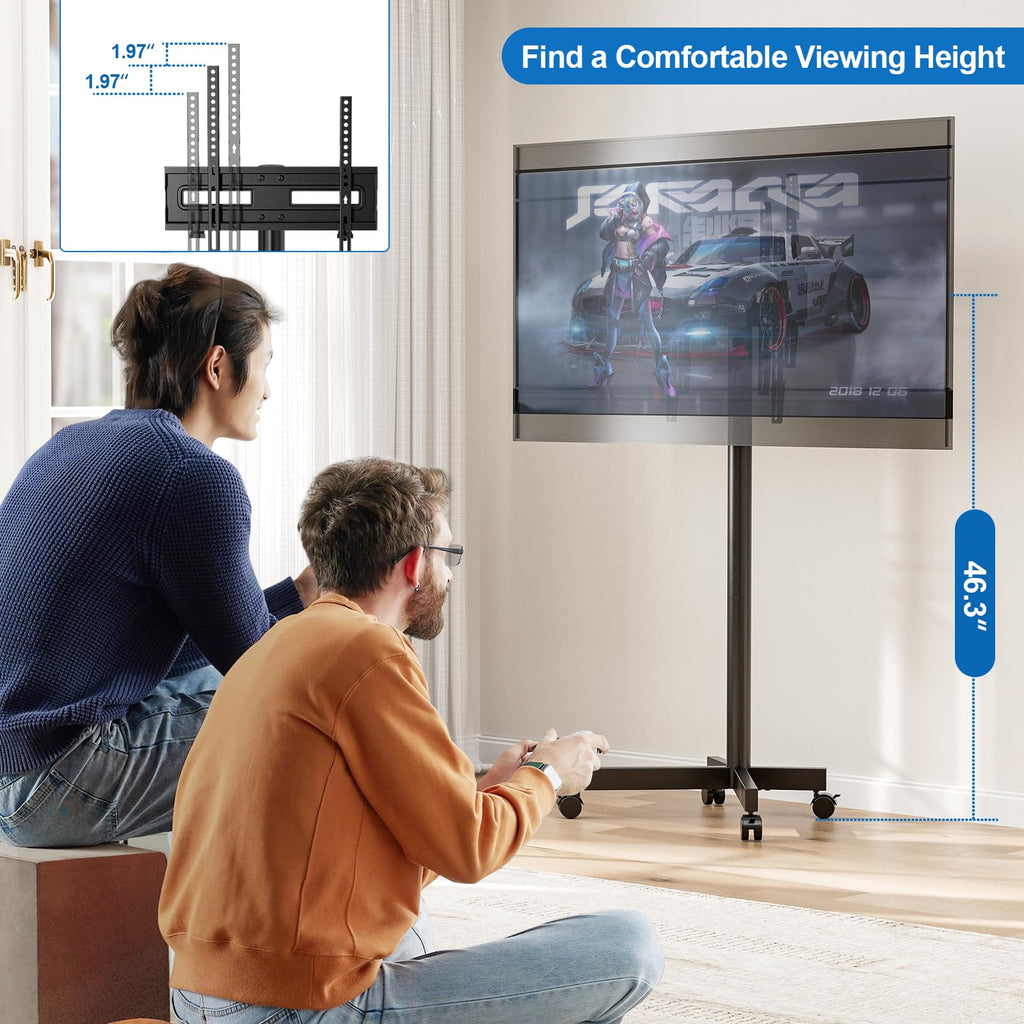 Mobile TV Cart Rolling TV Stand for 23-65 Inch TVs B82966