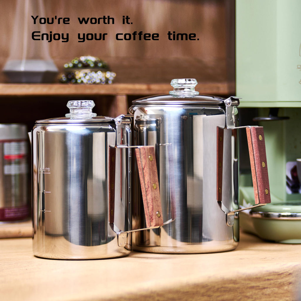 Stainless Steel 9 Cup Camping Coffee Percolator H43895