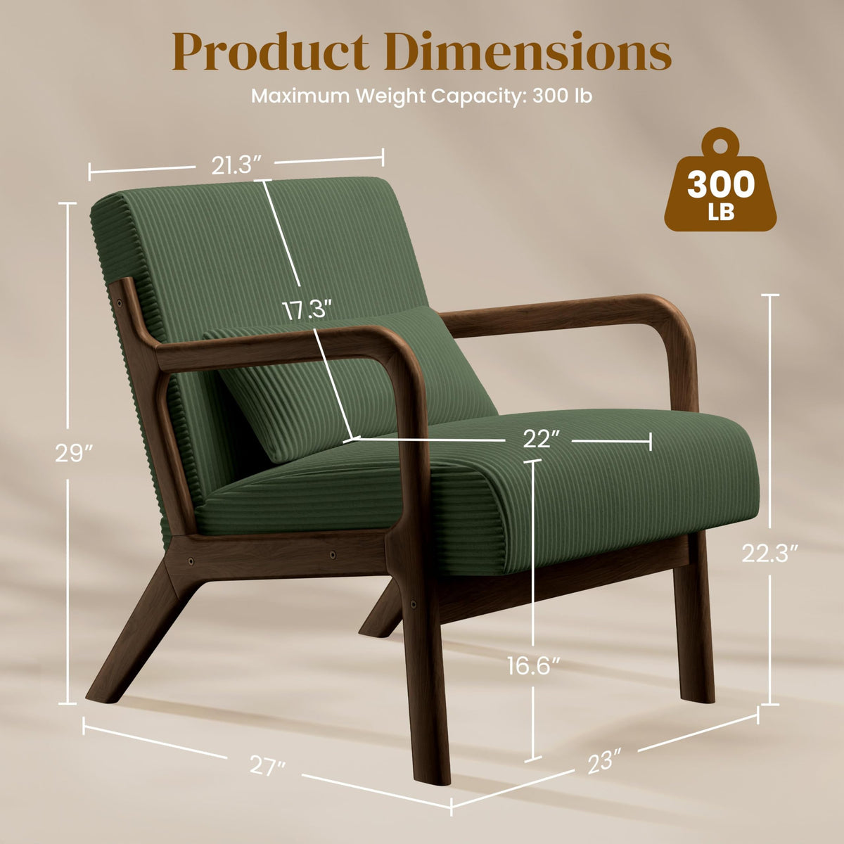 Dark Green Corduroy Accent Chair Set of 2 L87909